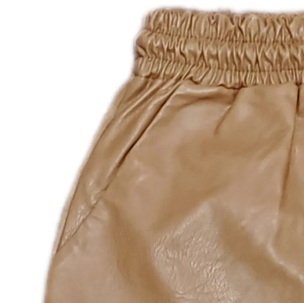 New Collection Skylar Leatherette Drawstring Waist Cropped Pants Size Large